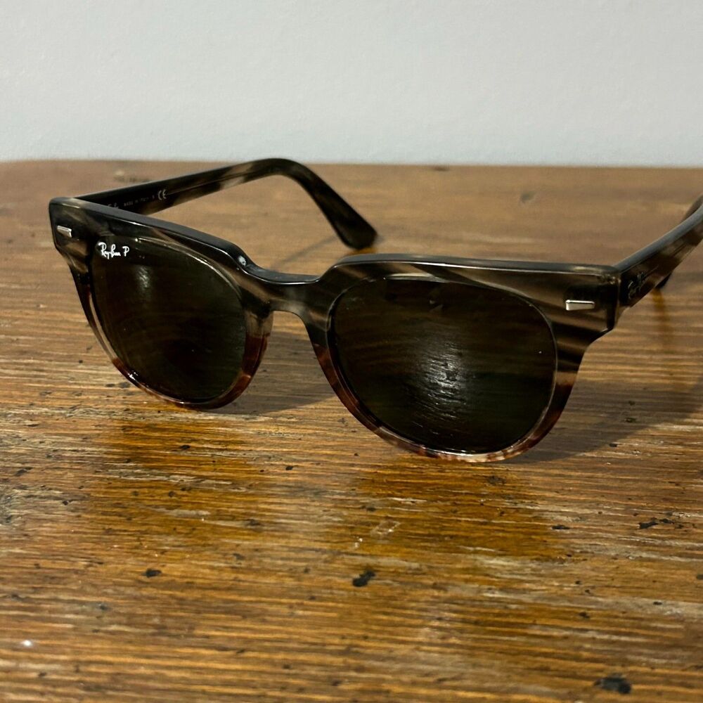 Ray-Ban Black and Brown Clubmaster Sunglasses